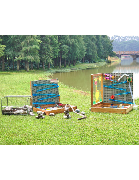 MASTERKIDZ Zestaw XXL STEM WALL 2w1 Tablica Kreatywna z Piaskownicą