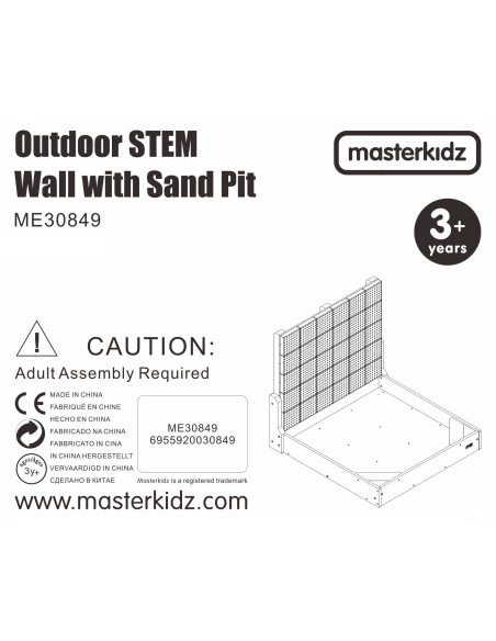 MASTERKIDZ Zestaw XXL STEM WALL 2w1 Tablica Kreatywna z Piaskownicą