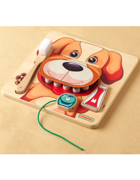 MASTERKIDZ Nauka Zdrowej Higieny Jamy Ustnej Pieska - Tablica Ścienna Edukacyjna Montessori