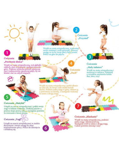 WOOPIE Mata Sensoryczna Ortopedyczna Puzzle 6 elementy