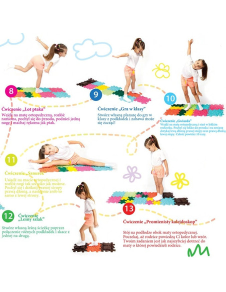 WOOPIE Mata Sensoryczna Ortopedyczna Puzzle 6 elementy