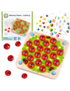 WOOPIE GREEN Memory Wooden Educational Memory Game Ladybug Puzzle