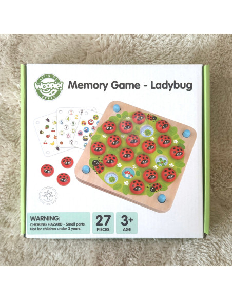 WOOPIE GREEN Memory Drewniana Gra pamięciowa Edukacyjna Układanka Biedronka