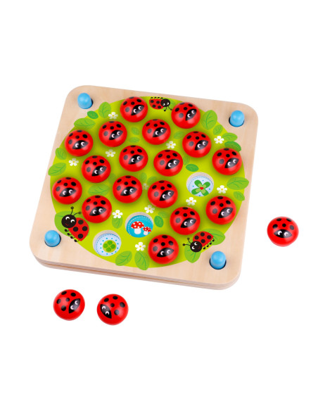 WOOPIE GREEN Memory Drewniana Gra pamięciowa Edukacyjna Układanka Biedronka