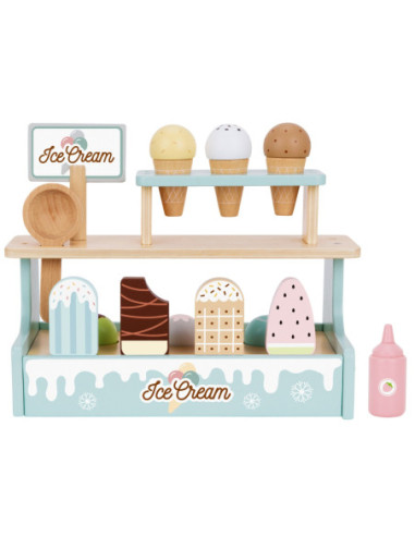 WOOPIE GREEN Drewniana Lodziarnia Zestaw z Lodami Stragan 16 EL