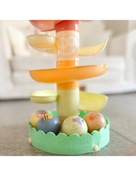 WOOPIE GREEN Drewniany Kulodrom Tor Kulkowy 6EL Sensoryczne Edukacyjny