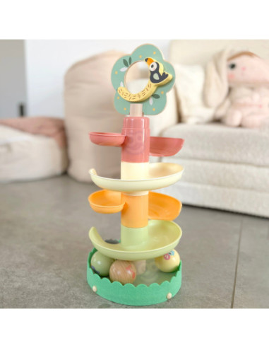 WOOPIE GREEN Drewniany Kulodrom Tor Kulkowy 6EL Sensoryczne Edukacyjny