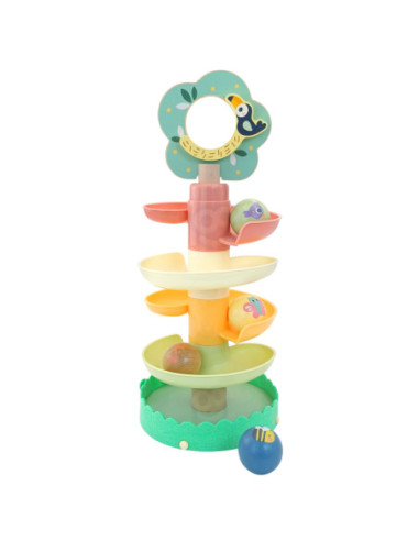 WOOPIE GREEN Drewniany Kulodrom Tor Kulkowy 6EL Sensoryczne Edukacyjny