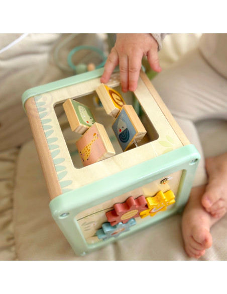 WOOPIE GREEN Drewniana Kostka Aktywności Multifunkcyjna Edukacyjna Sorter