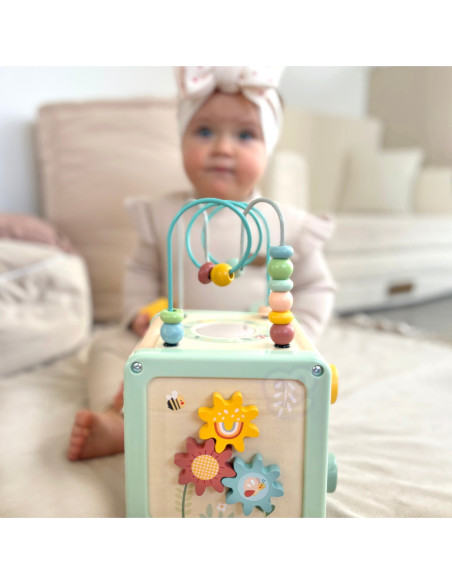 WOOPIE GREEN Drewniana Kostka Aktywności Multifunkcyjna Edukacyjna Sorter