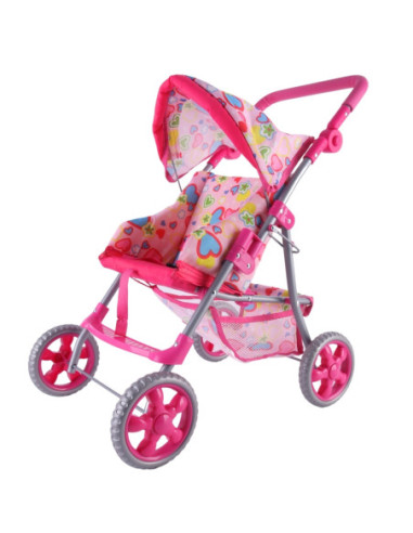 WOOPIE ROYAL Spacerówka Wózek dla Lalek Serca Kolorowe