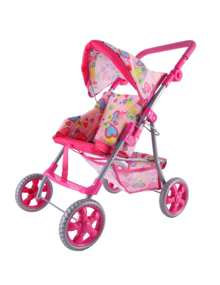 WOOPIE ROYAL Spacerówka Wózek dla Lalek Serca Kolorowe