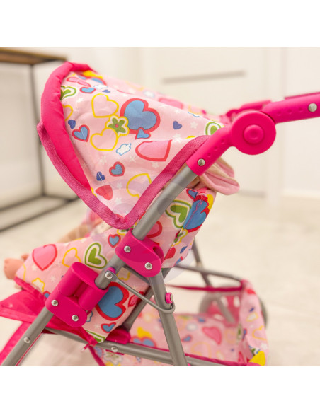 WOOPIE ROYAL Spacerówka Wózek dla Lalek Serca Kolorowe