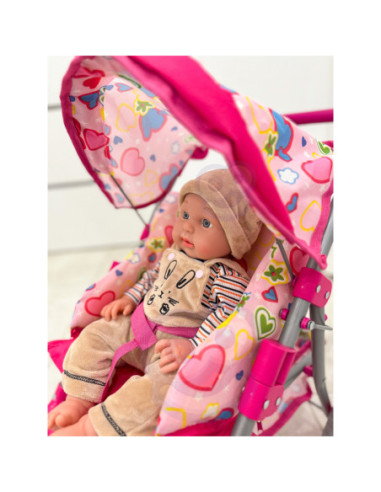 WOOPIE ROYAL Spacerówka Wózek dla Lalek Serca Kolorowe