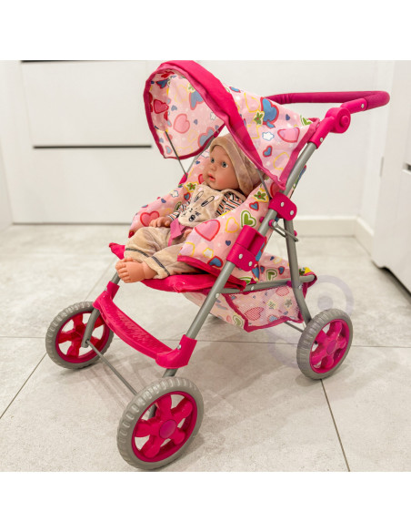 WOOPIE ROYAL Spacerówka Wózek dla Lalek Serca Kolorowe