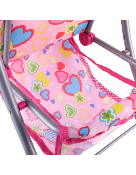 WOOPIE ROYAL Spacerówka Wózek dla Lalek Serca Kolorowe