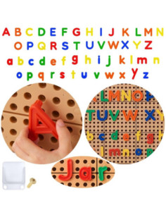 MASTERKIDZ Alfabet Zestaw Liter (Dużych i Małych) do Paneli Ściennych STEM 122 el.