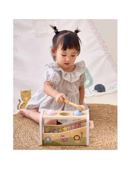 VIGA Drewniany Zestaw Wybijanka + Cymbałki 2w1