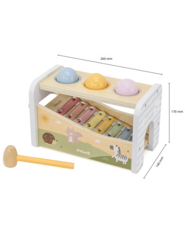 VIGA Drewniany Zestaw Wybijanka + Cymbałki 2w1