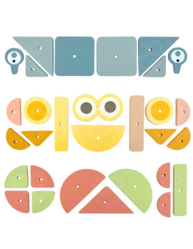 WOOPIE GREEN Drewniana Przybijanka z Młotkiem Układanka 20 wzorów 82 el.