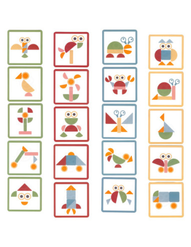 WOOPIE GREEN Drewniana Przybijanka z Młotkiem Układanka 20 wzorów 82 el.