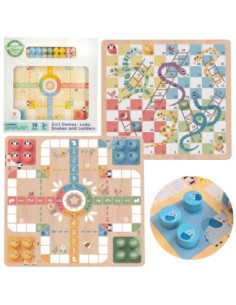 WOOPIE GREEN Gry Planszowe  Logiczne 2w1 Ludo Chińczyk + Uwolnij Zwierzątka