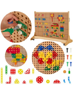 MASTERKIDZ Zestaw Geometrycznych Kształtów Klocków do Paneli Ściennych STEM 260 el.