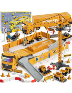 WOOPIE  Samochód Ciężarowy 6w1 Zestaw Budowy Dźwig Resoraki Akcesoria