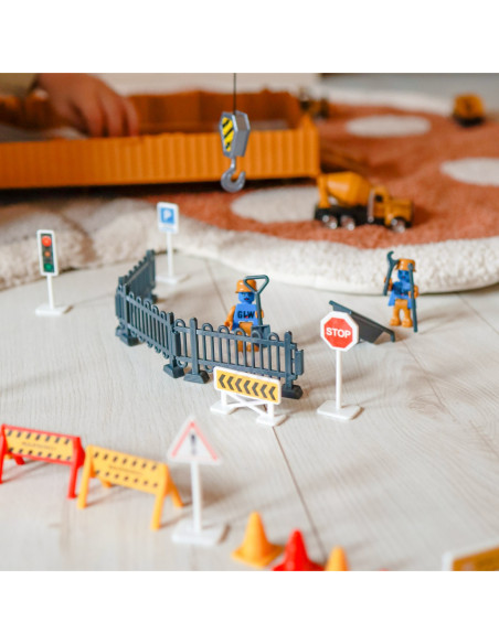 WOOPIE  Samochód Ciężarowy 6w1 Zestaw Budowy Dźwig Resoraki Akcesoria