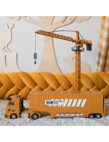 WOOPIE  Samochód Ciężarowy 6w1 Zestaw Budowy Dźwig Resoraki Akcesoria