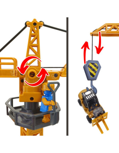 WOOPIE  Samochód Ciężarowy 6w1 Zestaw Budowy Dźwig Resoraki Akcesoria