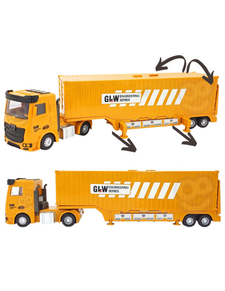 WOOPIE  Samochód Ciężarowy 6w1 Zestaw Budowy Dźwig Resoraki Akcesoria