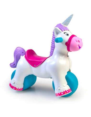 FEBER Interaktywny Bujany Jednorożec 2w1 – Jeździk Biegowy