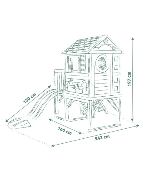 Smoby Domek Na Palach Ze Zjeżdżalnią