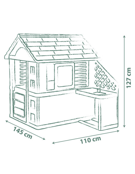 Smoby Domek Nature z kuchnią + 17 akcesoriów