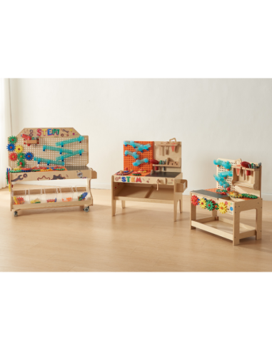 MASTERKIDZ Drewniany Warsztat XXL Montessori STEM z Narzędziami