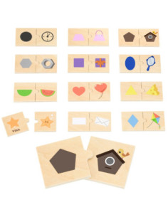 VIGA Zestaw Puzzli Łączenie Kształtów i Przedmiotów