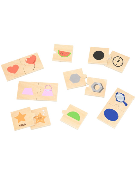 VIGA Zestaw Puzzli Łączenie Kształtów i Przedmiotów