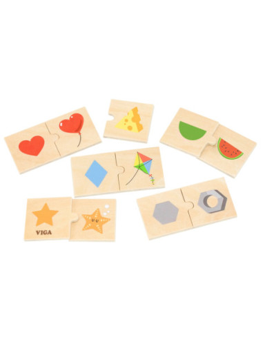 VIGA Zestaw Puzzli Łączenie Kształtów i Przedmiotów