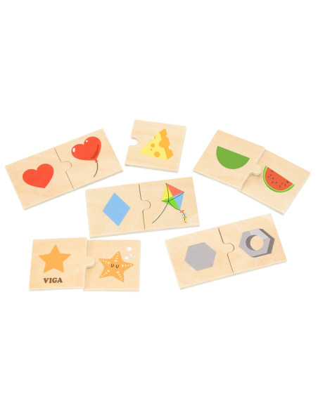 VIGA Zestaw Puzzli Łączenie Kształtów i Przedmiotów