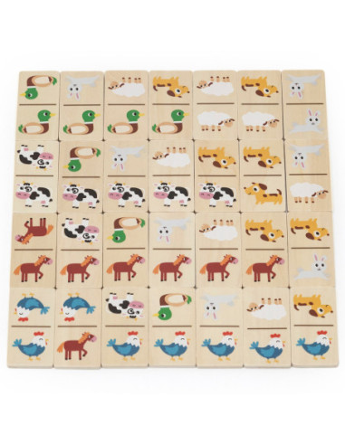 VIGA Drewniane Domino 2w1 Zwierzęta i Liczby