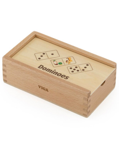 VIGA Drewniane Domino 2w1 Zwierzęta i Liczby
