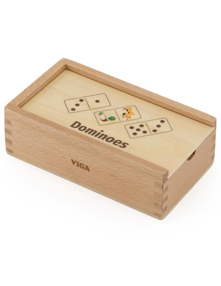 VIGA Drewniane Domino 2w1 Zwierzęta i Liczby