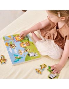 VIGA Puzzle Dźwiękowe Dopasuj Zwierzęta Egzotyczne 2