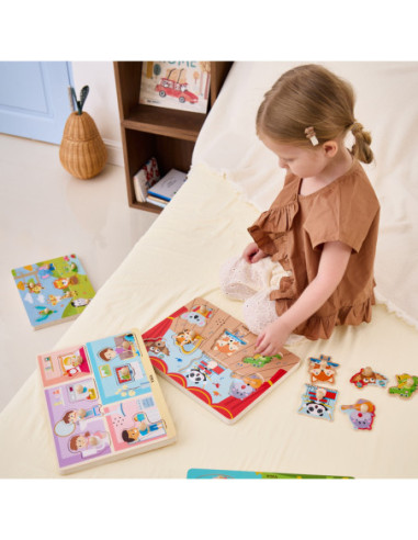 VIGA Puzzle Dźwiękowe Dopasuj Muzykujące Zwierzęta