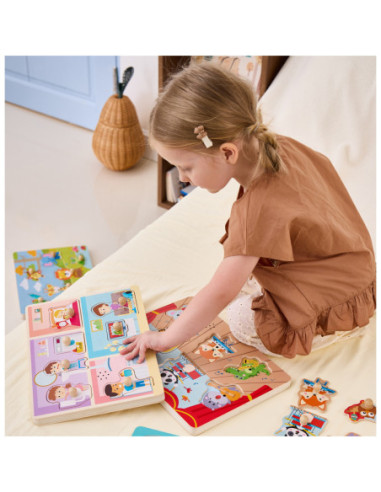 VIGA Puzzle Dźwiękowe Dopasuj Codzienne Aktywności