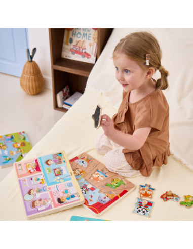 VIGA Puzzle Dźwiękowe Dopasuj Codzienne Aktywności