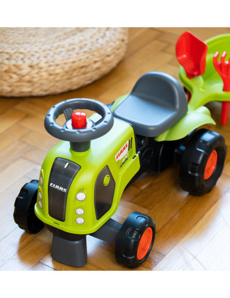 FALK Jeździk Claas 470 Arion Zielony z Przyczepką  + Zestaw do piasku