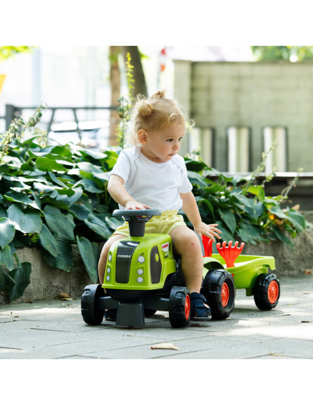 FALK Jeździk Claas 470 Arion Zielony z Przyczepką  + Zestaw do piasku