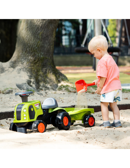 FALK Jeździk Claas 470 Arion Zielony z Przyczepką  + Zestaw do piasku